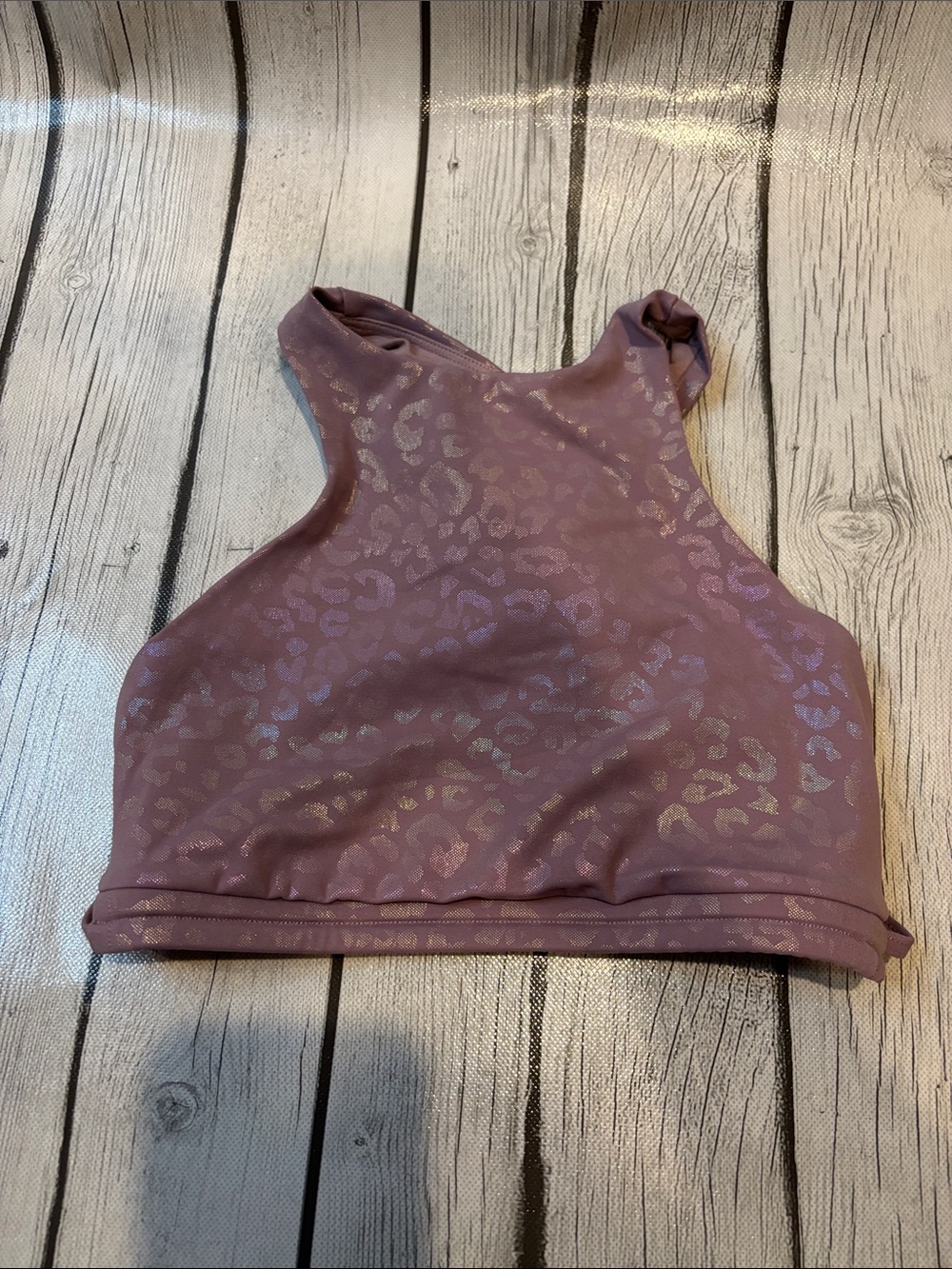 Werk girls size your large long line iridescent lavender racer back fitness tank